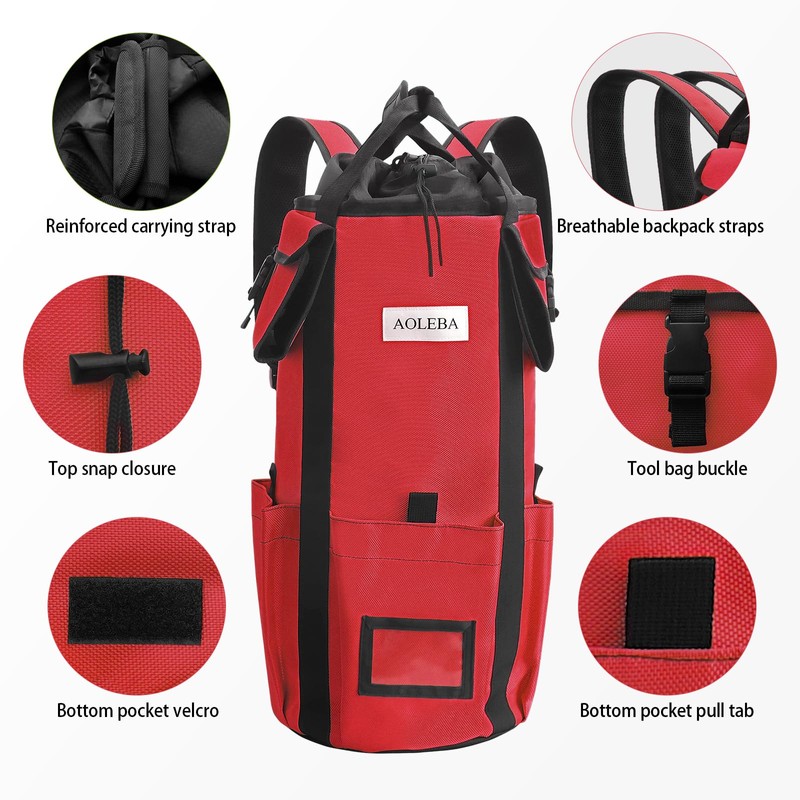 AOLEBA Arborist Rope Storage Bag Tree Climbing Rock Rope Bucket