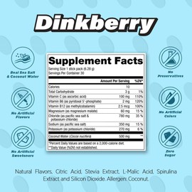 ALL DAY Vitality Pickleball Electrolyte Powder Packets | No Sugar, Non-GMO | 30 Drink Sticks (Dinkberry)