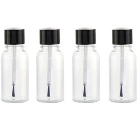 4 Pcs 20ml Empty Refillable Nail Polish Bottles Transparent Glass Nail Varnish Bottles Containers with Brush Cap for Nail Art (20 ml)