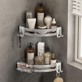 Estante para Baño　Sin Taladro　Esquinero para Baño Regadera　Antióxido　Repisas para Baño　Organizador de Ducha　Porta Shampoo　Accesorios para Regadera de Baño 2 Unidades
