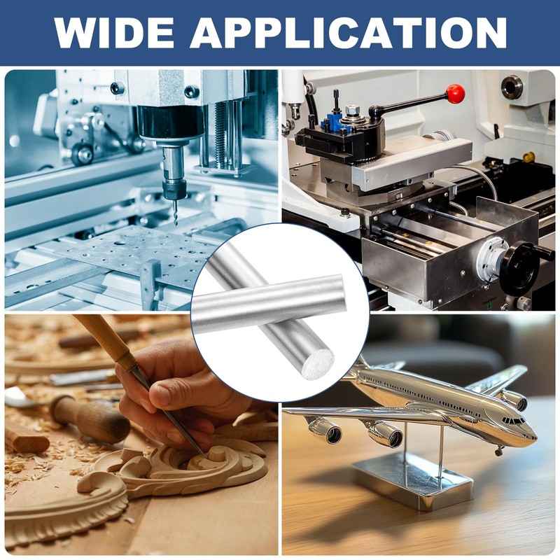 sourcing map 2Pcs Round Steel Rods, 9mm x 100mm SKD11