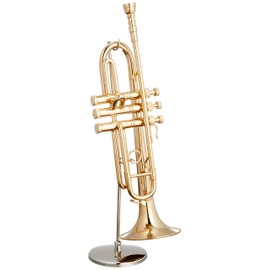 Sunrise Sound House Miniature Musical Instrument Trumpet 1/4 Gold