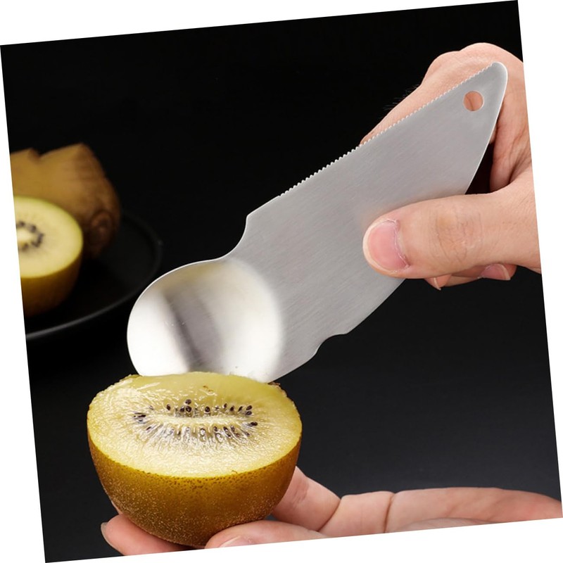 BIUDECO 2Pcs Stainless Steel Kiwi Cutters Spoons Effortless Digging Tool