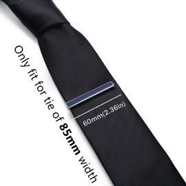 HONEY BEAR Mens 1.97"/2.12"/2.36" Tie Clip Bar - Normal Size for Business Wedding Gift,5cm/5.4cm/6cm,Navy Blue (6cm-2.36")
