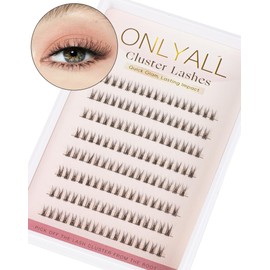 Onlyall Lower Eyelash Cluster Extensions – J Curl Individual Bottom Lashes for a Natural or Glam Look (Glam07)