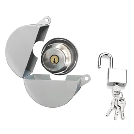 Funnytek Door Handle Lock Cover with Padlock and Keys Door Knob Lock Out Device Prevents Turning of Door Knob and Access to Keyhole Disable The Doorknob/Faucet/Valve