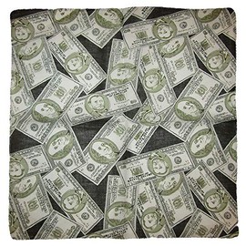 MWS 22"x22" Multiple 50 & 100 Dollar Bills 100% Cotton Bandanna