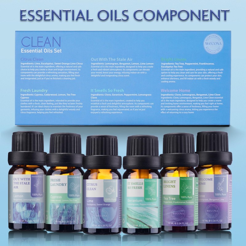 Wecona Essential Oils for Laundry - 100% Pure Essential Oils
