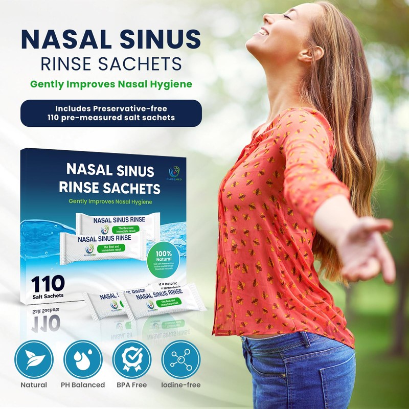 PLUSQMED PLUSQMED 110 Packets Neti Pot, Nasal Rinse Sachets,Nose Rinse
