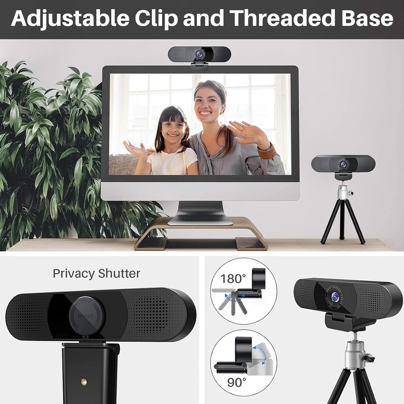EMEET 3 in 1 Webcam - 1080P Webcam with Microphone