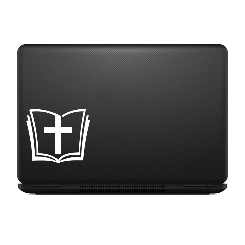 Bargain Max Decals Open Bible Silhouette Sticker Decal Notebook Car