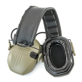 COMBATGEAR Hearing Protection Electronic Safety Earmuff NRR 23dB Noise Reduction with Gel EarPad for Outdoor Sports Shooting (Tan)