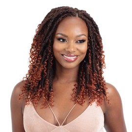 FreeTress Crochet Braids 2X Rebel Distressed Loc 12" (Red Burgundy 130)