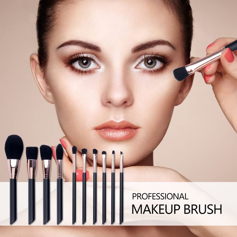 YIHUALE Makeup Brush Set 10 PCS, Eye Makeup Brushes, Lip