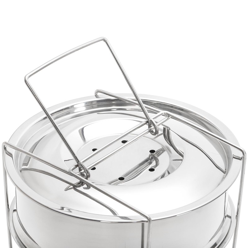 WUWEOT Stackable Steamer Insert Pans, 2 Tier Stainless Steel Pot-in-Pot