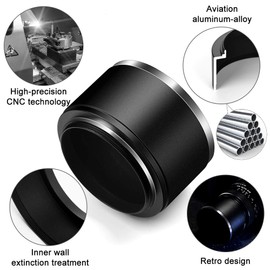 58mm Tele Metal Screw-in Lens Hood Sunshade with Centre Pinch Lens Cap for Canon Nikon Sony Pentax Olympus Fuji Sumsung Leica Standard Thread Lens +Cleaning Cloth