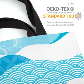 VOID Japan Wellen Meer Muster Tasche 33x33x14cm,15l Einkaufs-Beutel Shopper Einkaufs-Tasche Bag