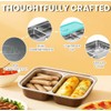 Stainless Snack Container Reusable, Double Compartment Snack Containers with Lids,