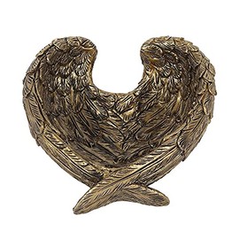 Antique Gold Resin Angel Wing Dish (5cm x 11cm) – Stunning Decorative Centerpiece, Eye-Catching Design, Perfect for Home Decor & Unique Gifts