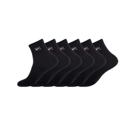 Fila Calzini Uomo e Donna 43-46, Cotone Set di 6, Nero N1