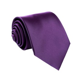 fortunatever Men's Solid Satin Necktie,Plum Purple Ties For Men With Gift Box