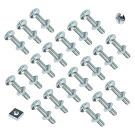 TERF® M5 X 40mm Roofing Bolt with Square Nut M5 (5mm) X 40mm Cross Slotted Mushroom Head with Square Nut - Pack of 20