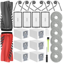DrRobor DrRobor Ersatzteile Zubeh?rset f??r Roborock Saros 10R Staubsauger, 2 Hauptb??rsten, 6 Seitenb??rsten, 6 Staubbeutel, 6 Wischpads, 4 HEPA-Filter