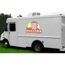 Fresh Popcorn 12" Concession Decal Sign cart Trailer Stand Sticker Equipment