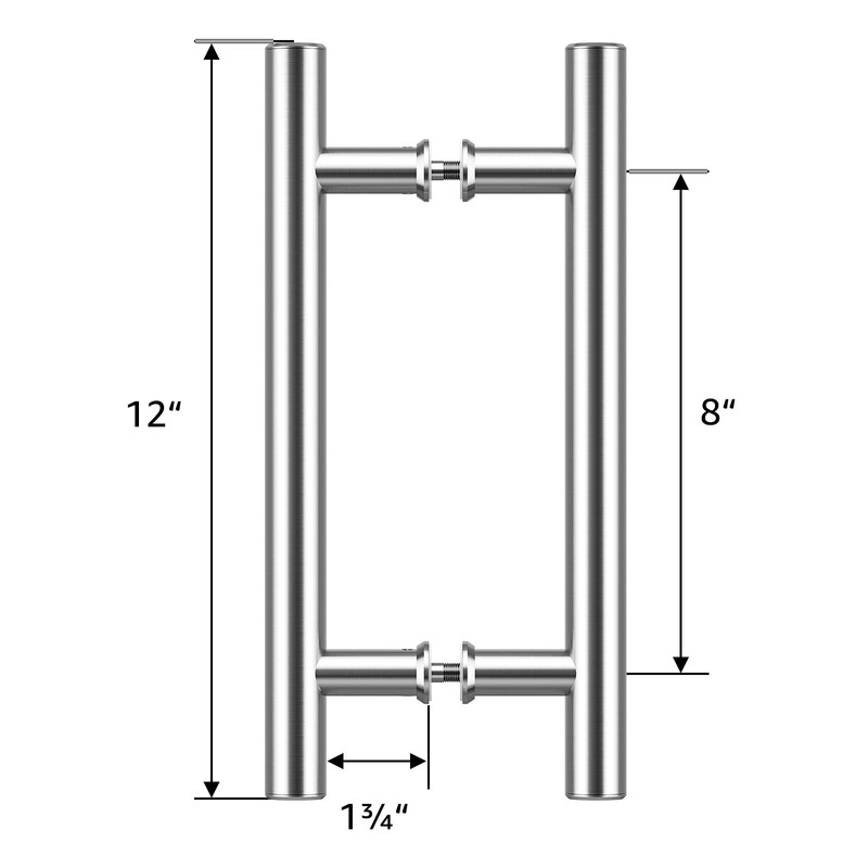 SMARTSTANDARD 12'' Push Pull Sliding Stainless Stee Barn Door Handle,
