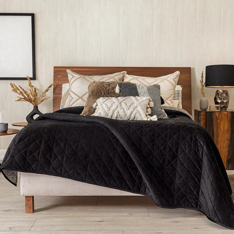 Vianney Cobertor Matrimonial Xl Austral Velvet Negro Vianney