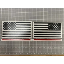 American Pair Matte Black American Flag Vinyl Stickers, Thin Red Line, Fire Fighter