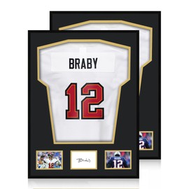 CCDCC Aluminum Jersey Frame Display Case 2 Pack, 24x32 Metal Large Jersey Frame Shadow Box with Mats for Wall Display Sport Jersey Shirt, Black