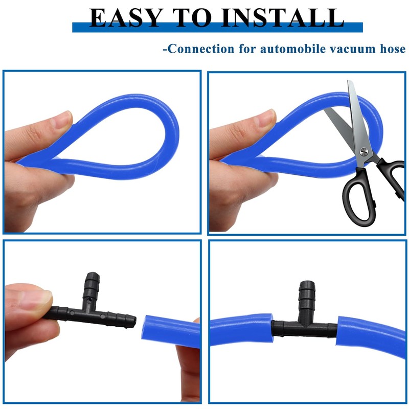 Tnisesm Vacuum Hose Automotive With 128PCS Vacuum Connector,1/8" 5/32" 3/16"