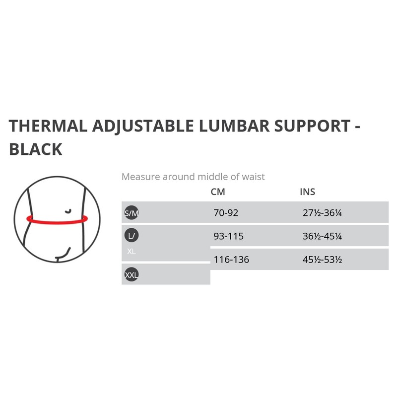 Thermoskin Lumbar Support Black, XXL