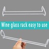 eastbao White 4 Wine Glass Rack Under Cabinet Shelf Glasses