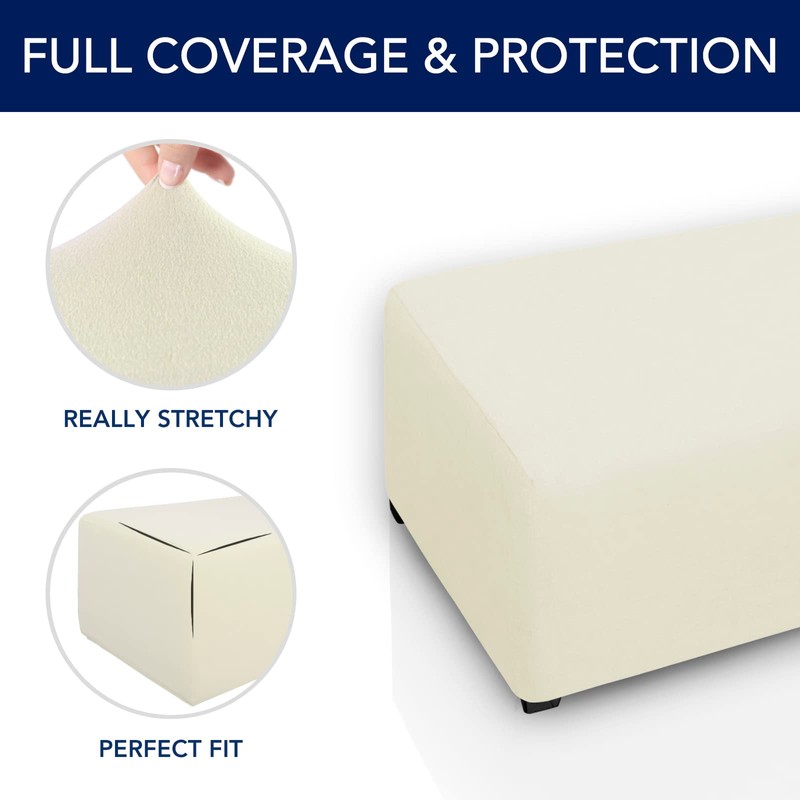 PureFit Super Stretch Soft FormFit Ottoman Cover Rectangle - Ottoman