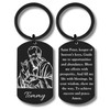 Saint Peter, Abundance Prayer, Stainless Steel Rectangular Engraved Keychain