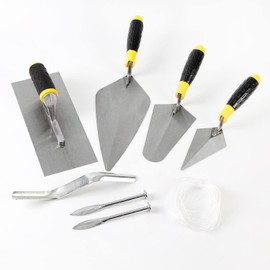 ZJNOTED 8-Piece Masonry Hand Tool Set Includes Finishing Trowel, Gauging Trowel, Pointing Trowel，etc…