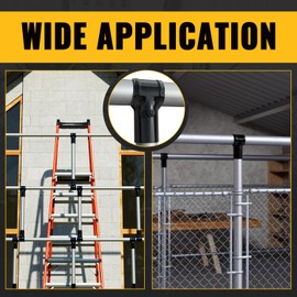 VIVIDA 1-5/8" End Rail Clamps, Black Chain Link Fence Fittings, 1-5/8 Inch Panel Pipe T Connectors, 4 PCS