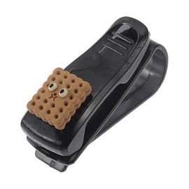 Partuto Auto-Sonnenbrillenclip Universaler Sonnenblenden Brillenhalter Clip ABS-Harz Schwamm Schwarz Braun 7x2,5cm 1 STK