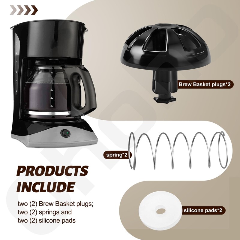 2 Pack Coffee Maker Brew Basket Water Stop Valve Kit