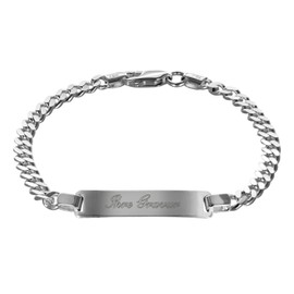trendor 88612-19 Engraving Bracelet for Youth 925 Silver Curb Chain with Name Including Desired Engraving, Sterling Silver