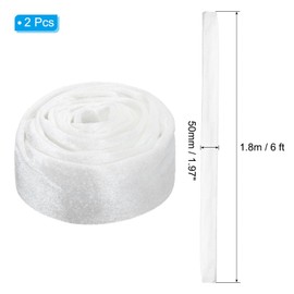 PATIKIL 1.97" x 6Ft Chandelier Chain Cord Cover, 2 Pcs Velvet Cloth Fabric Chain Sleeve for Chandelier, Wires Swing, Cable, White