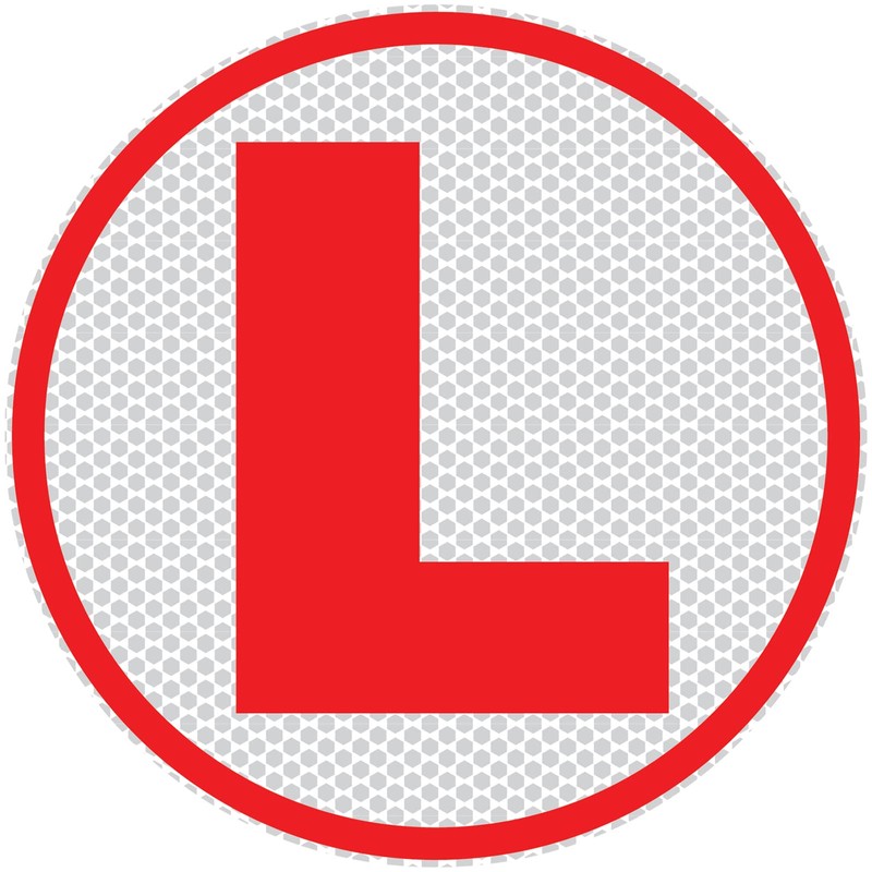 CVANU 2pcs Reflective L-Board Learner Driver Vinyl Exterior Decal Red_(15cm