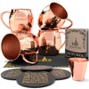 Krown Kitchen Hammered Moscow Mule Copper Mugs Set of 4