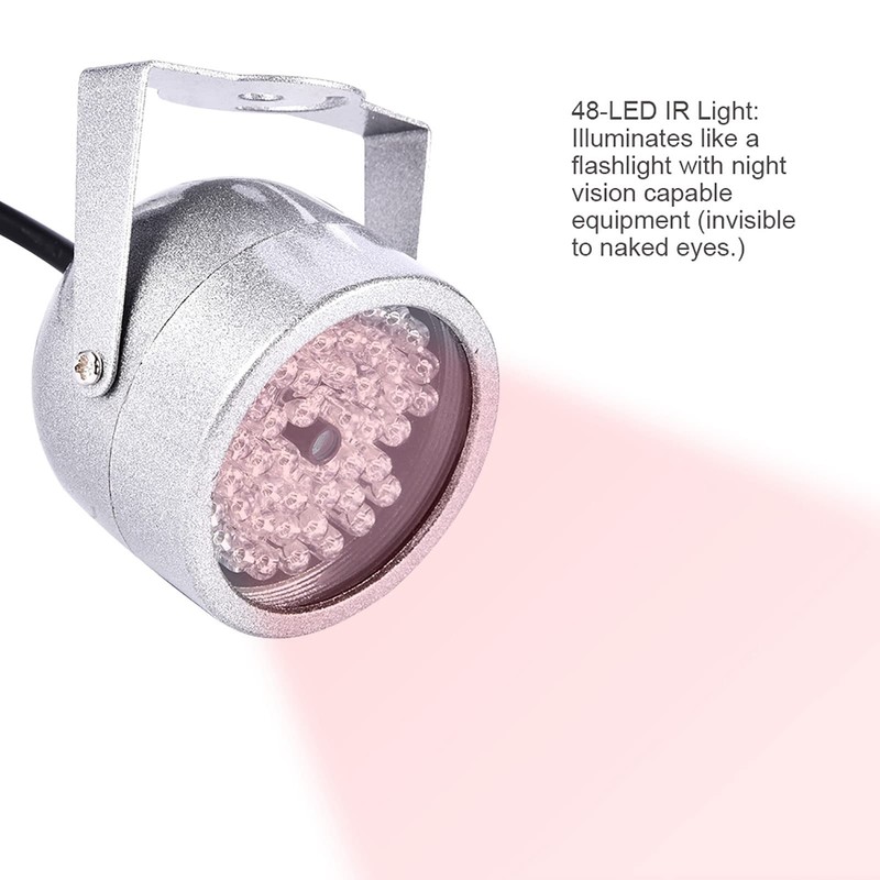Infrared Illuminator, 48 LEDs 60 Degree Wide Angle IR Illuminator,