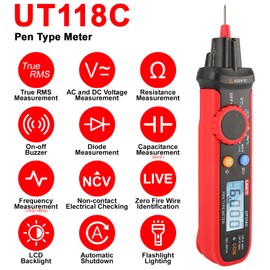 UNI-T UT118C Digital Multimeter Pen Type 6000 Counts Professional Meter Non-Contact Auto AC/DC Voltage Ohm Diode Tester for Tool