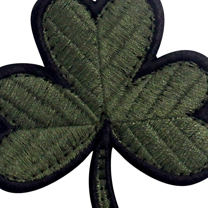 Irish Clover Dark Green Lucky Shamrock Irish Applique Embroidered Velcro