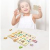 Wooden Peg Puzzle for Toddlers, Alphabet Learning Toys, Baby Puzzles