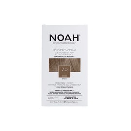 Noah Natural 7.0 Blonde Permanent Hair Colour Dye with Rice Proteins and Linseed Oil, 140ml